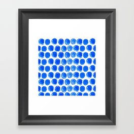 Blue acrylic circles pattern Framed Art Print