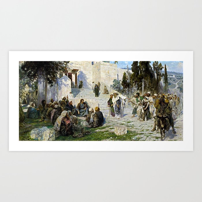 Vasily Polenov A Depiction of Christ and the Woman Taken in Adultery