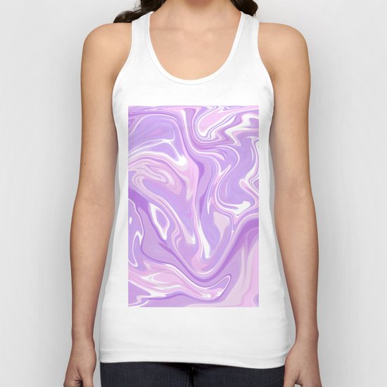 Blend of Pink Purple Velvet Violet Color Marble Unisex Tank Top