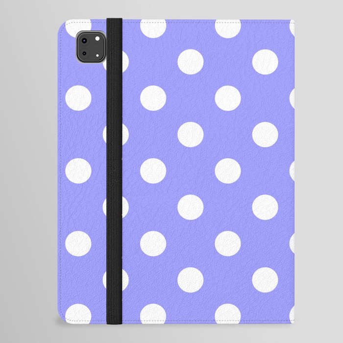White Dots - periwinkle iPad Folio Case