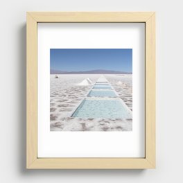 Argentina Photography - Salinas Grandes Under The Blue Sky Recessed Framed Print