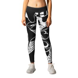 Anxious Thoughts Leggings | Nervous, Excited, Brave, Graphicdesign, Pattern, Ink, Digital, Stencil, Sexy, Freedom 