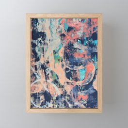 030.2: a vibrant abstract design in pink peach blue and cream by Alyssa Hamilton Art Framed Mini Art Print