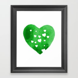 Green Hearts Framed Art Print