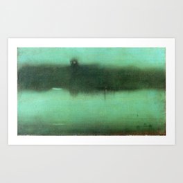 Nocturne Grey And Silver 1875 By James Mcneill Whistler Reproduction Green Hue Gothic History Piece Art Print