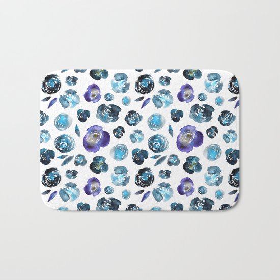 Watercolor flowers Bath Mat