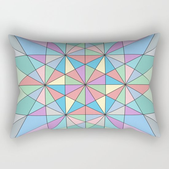Colorful Pastel Mosaic Triangle Star Rectangular Pillow