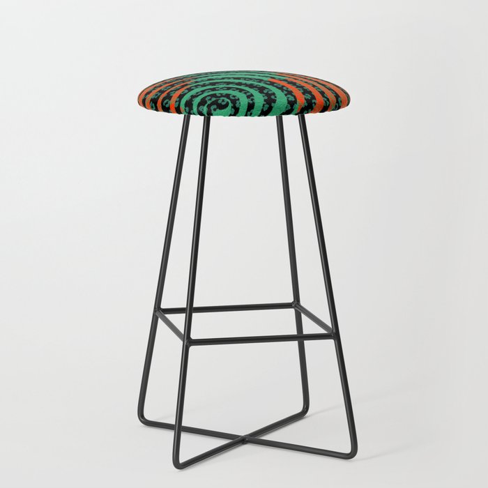 Sparks of Joy red and turquoise contemporary abstract Bar Stool
