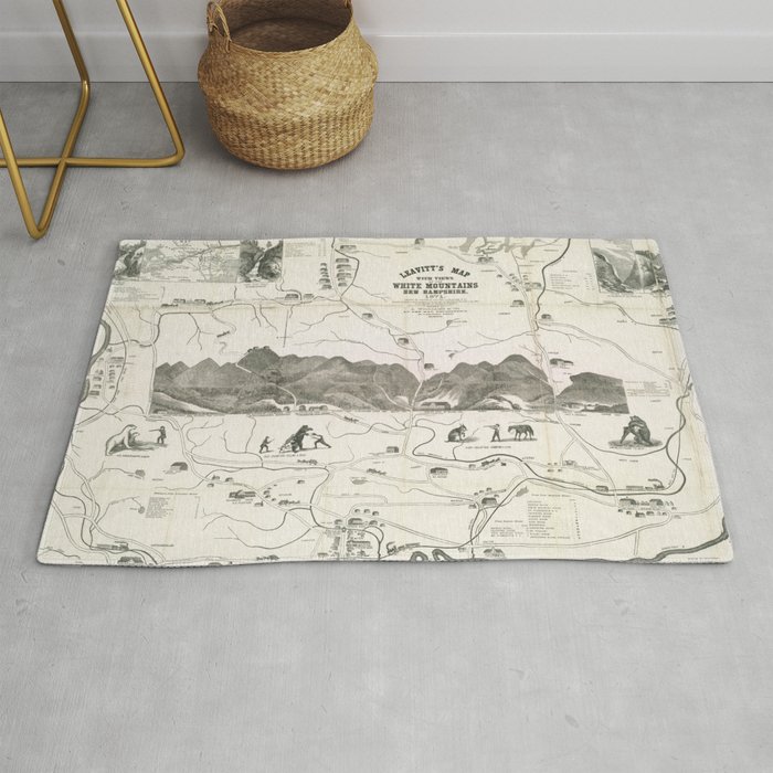 Vintage Map of The White Mountains (1871) Rug