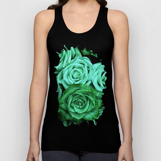 Sea Green Roses Unisex Tank Top