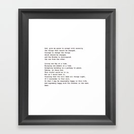 Serenity Prayer #minimalism Framed Art Print