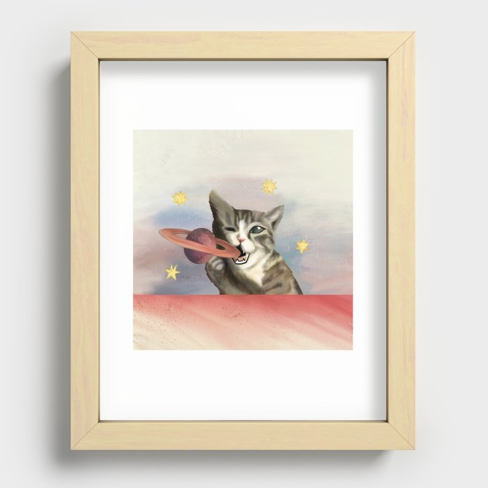 Space Cat Recessed Framed Print