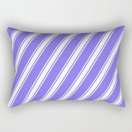 [ Thumbnail: Medium Slate Blue & Mint Cream Colored Lined Pattern Rectangular Pillow ]