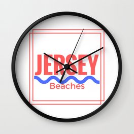 Jersey Beaches Graphic Wall Clock | Nj, Beach, Fishing, Newjersey, Jerseyshore, Crabing, Capemay, Atlanticcity, Digital, Boating 