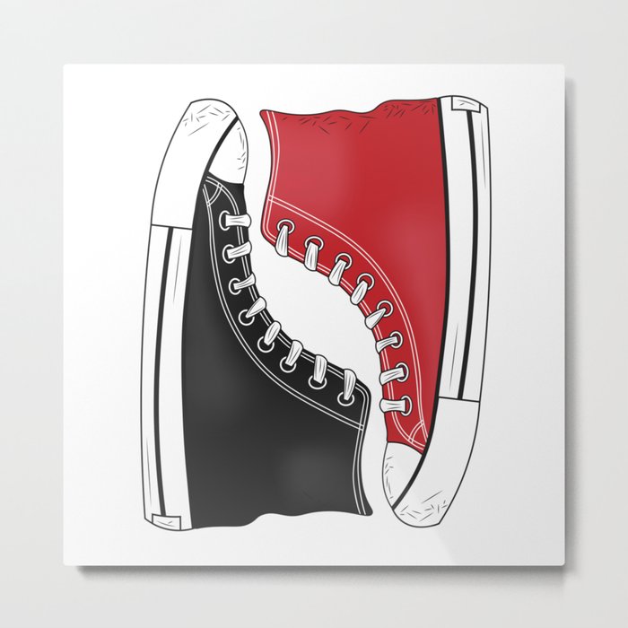 Converse Shoes. Black and Red Art Print by Fmgt Society6