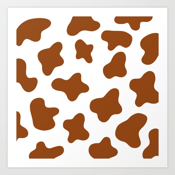 Tawny Brown Cow Spots Pattern (brown/white) Art Print by Design Minds  Boutique