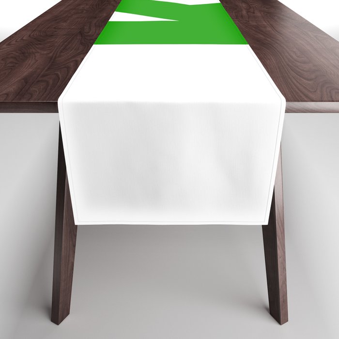 letter K (Green & White) Table Runner