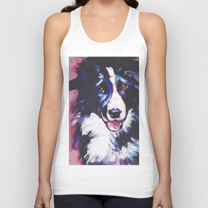 Fun Border Collie Dog Bright Colorful Pop Art Painting By Lea Unisex Tank Top By Wilddogs Society6