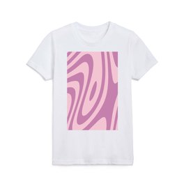 Pink and Violet Zebra Liquid Stripes Design Kids T Shirt