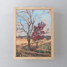 Red Tree in Autumn Framed Mini Art Print