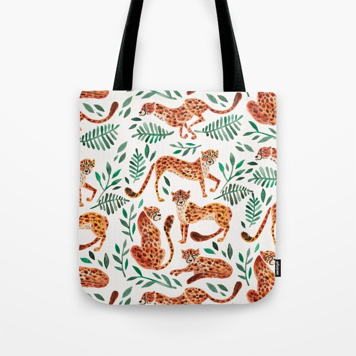 Cheetah Collection – Orange & Green Palette Tote Bag