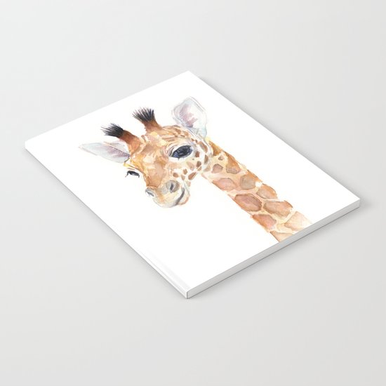 Baby Giraffe Cute Animal Watercolor Notebook