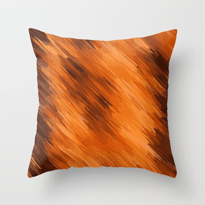 brown orange and dark brown painting texture abstract background Throw Pillow