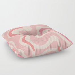 Retro Liquid Swirl Abstract in Soft Pink Floor Pillow