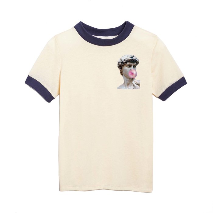 Statue of David blowing | T gum pink Society6 Kids Carole by Shirt