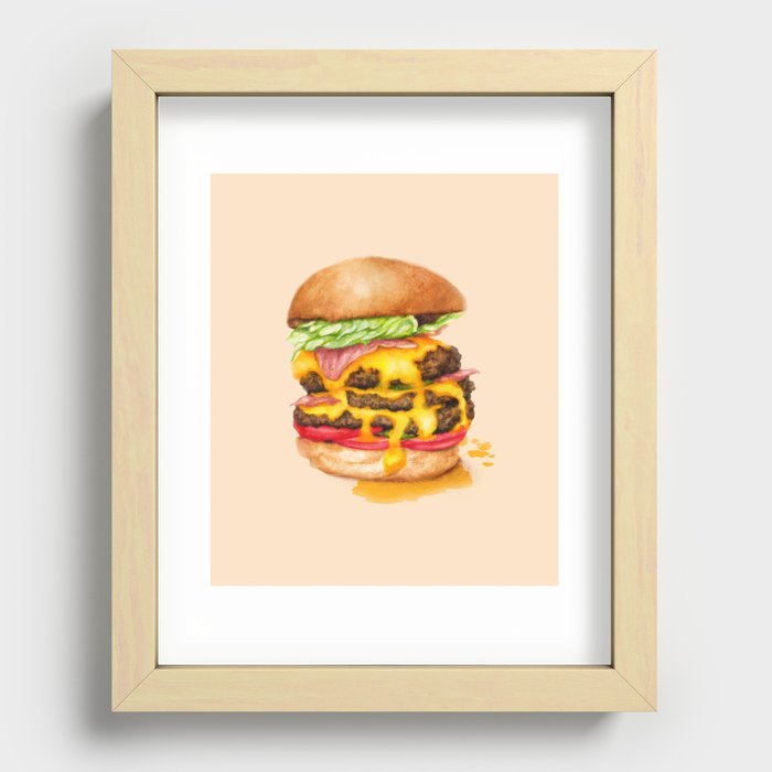 Juicy Cheeseburger Recessed Framed Print