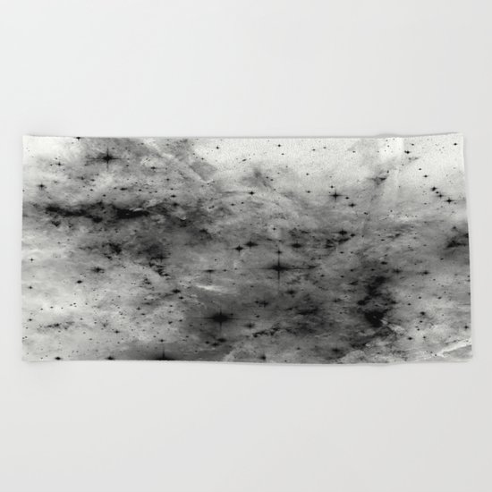Space Without Colour - Black And White Painting Beach Towel