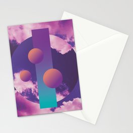Vaporwave sky 3 / Circles / 80s / 90s / aesthetic Stationery Card