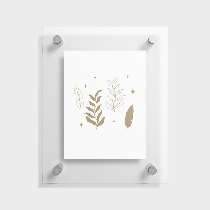 Golden Space Leaves Floating Acrylic Print