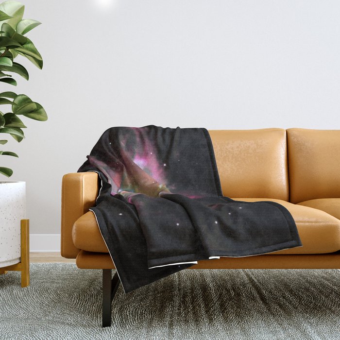 Coral Hot Pink Planetary Nebula Throw Blanket