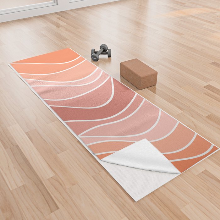Multicolor retro style waves 3 Yoga Towel