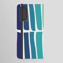 Hand Drawn Blue Green Stripes Pattern Minimal Android Wallet Case