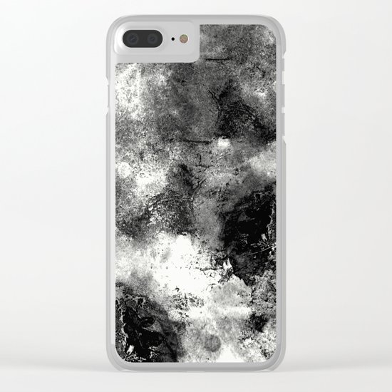 Deja Vu - Black and white, textured painting Clear iPhone Case