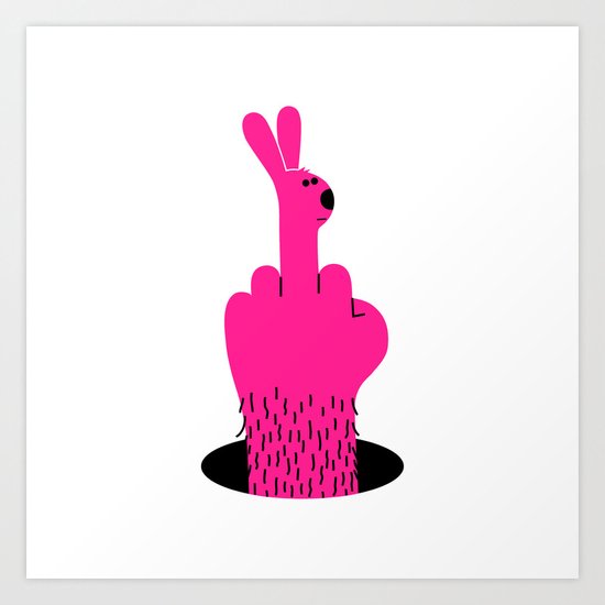 Rude Rabbit Art Print