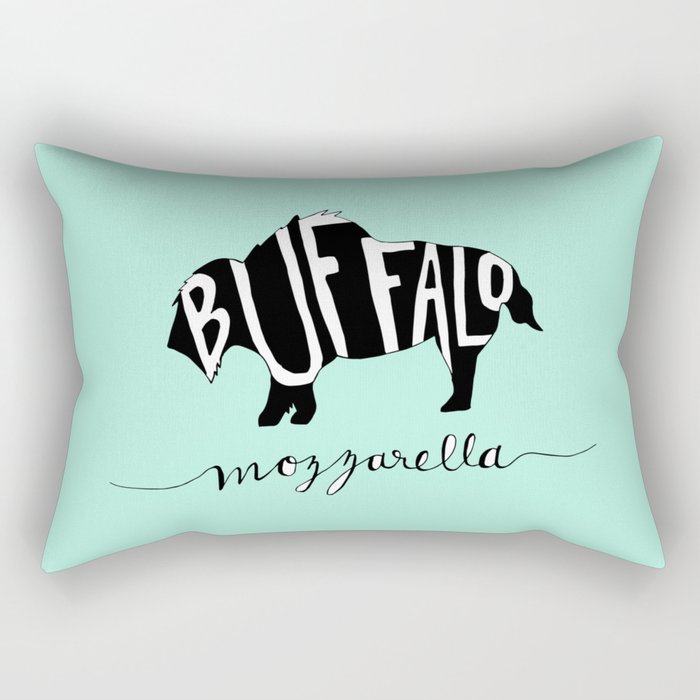 Buffalo Mozzarella Teal Rectangular Pillow