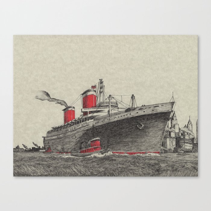 Steam Ship, New York Harbor Canvas Print