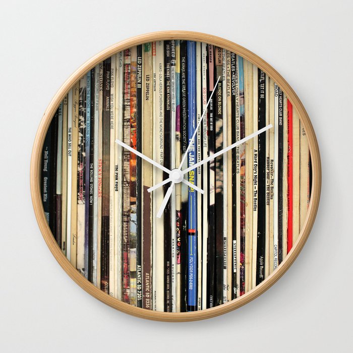 Classic Rock Vinyl Records Wall Clock
