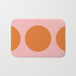 3 Dots Retro Mod Minimalism in Orange and Pink Bath Mat