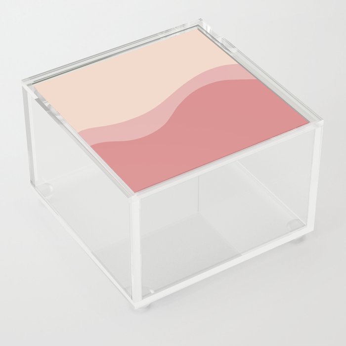 Wavy Minimalist Abstract in Hues of Pink Acrylic Box