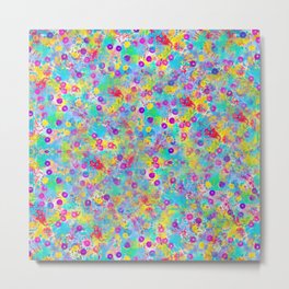 Bubbles! Original design by Mimi Bondi Metal Print | Painting, Mimibondi, Abstract, Rainbow, Bubbles, Fun, Acrylic, Dots, Rain, Funky 