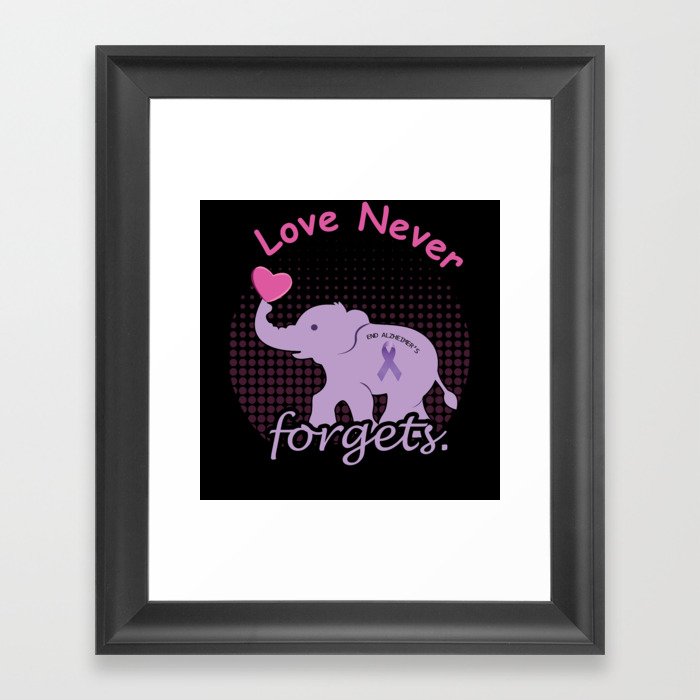 Elephant Love End Alzheimer Alzheimer's Awareness Framed Art Print