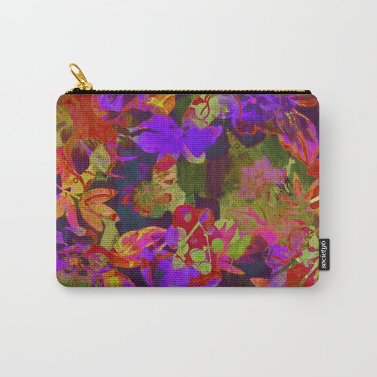 colorful floral with purple accent Carry-All Pouch