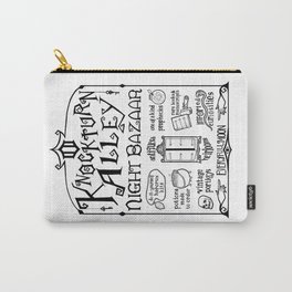 Knockturn Alley Night Bazaar Carry-All Pouch | Slytherin, Harry, Digital, Graphicdesign, Horcrux, Knock Turnalley, Malfoy, Hermione, Black And White, Potter 