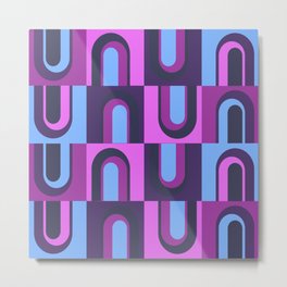 Pink Blue Geometric Pattern Metal Print | 70S, 80S, Graphicdesign, Popculture, Englishstyle, Pattern, 80, Islamicpattern, Vintage, Geometric 
