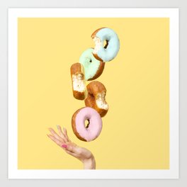 Rainbow Donuts Art Print