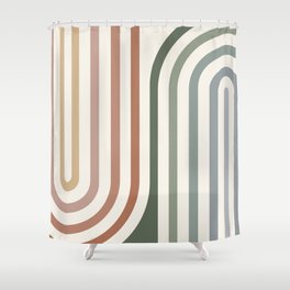 Bold Curvature Stripes VII Shower Curtain